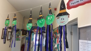 The corridors were full of Halloween art